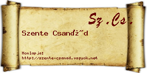 Szente Csanád névjegykártya