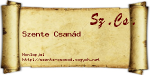 Szente Csanád névjegykártya